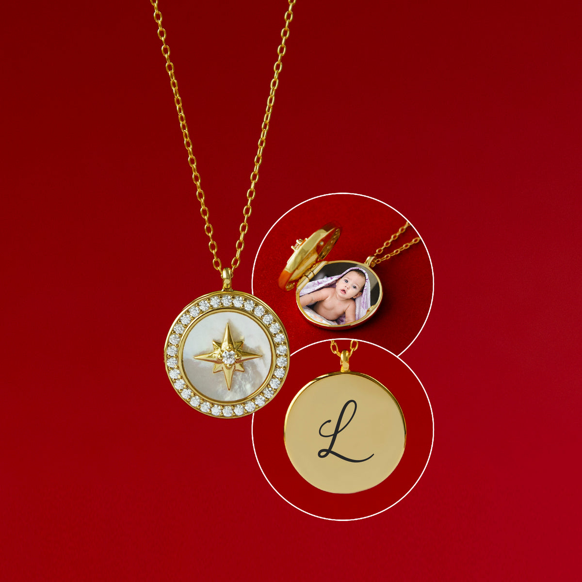 LUNA LOCKET | Initial Letters | Sterling Silver - MILA CANTES